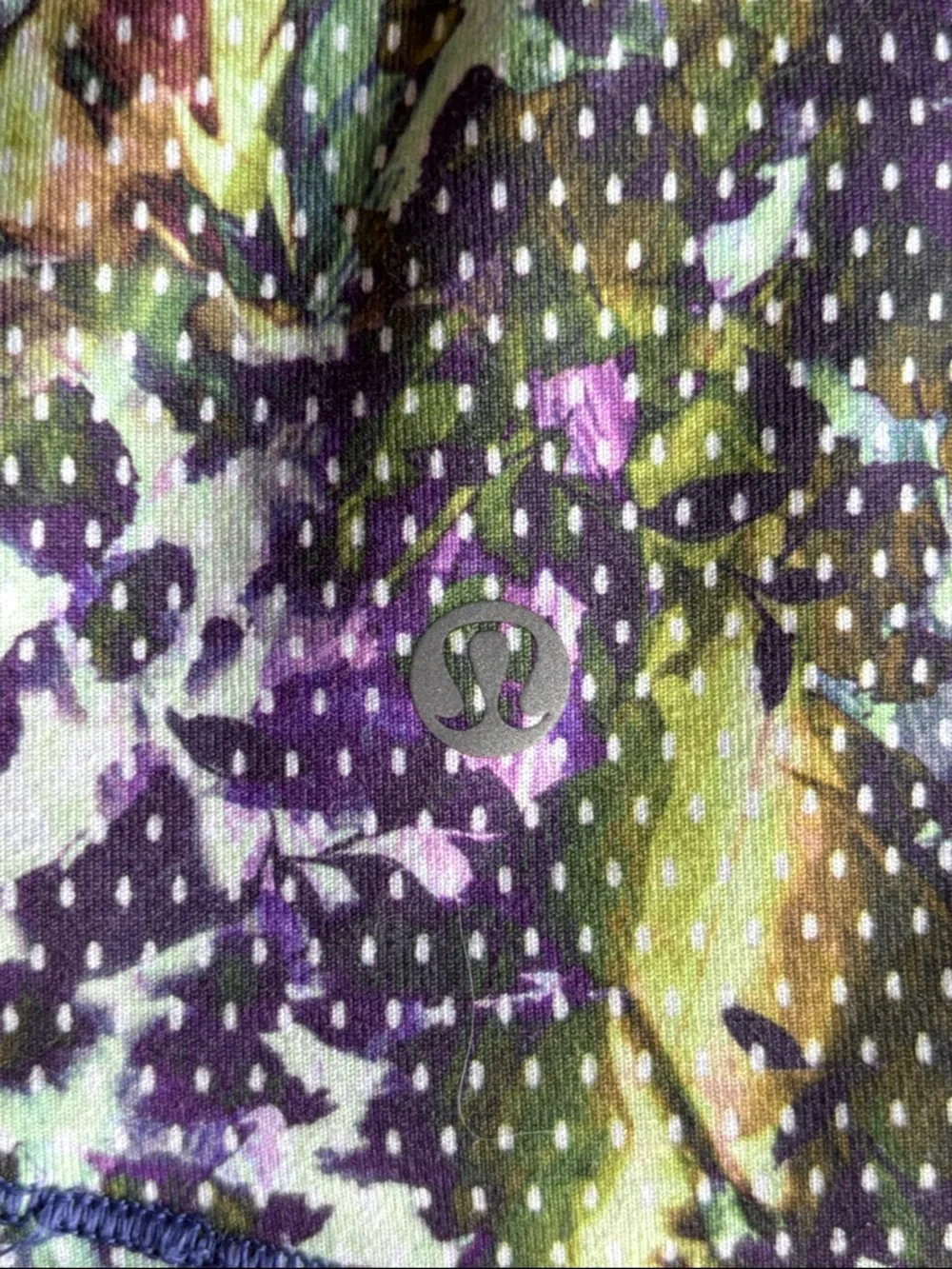 Lululemon Amala Tank Top Floral Sleeveless Scoop Neck Built-In Bra Purple Green